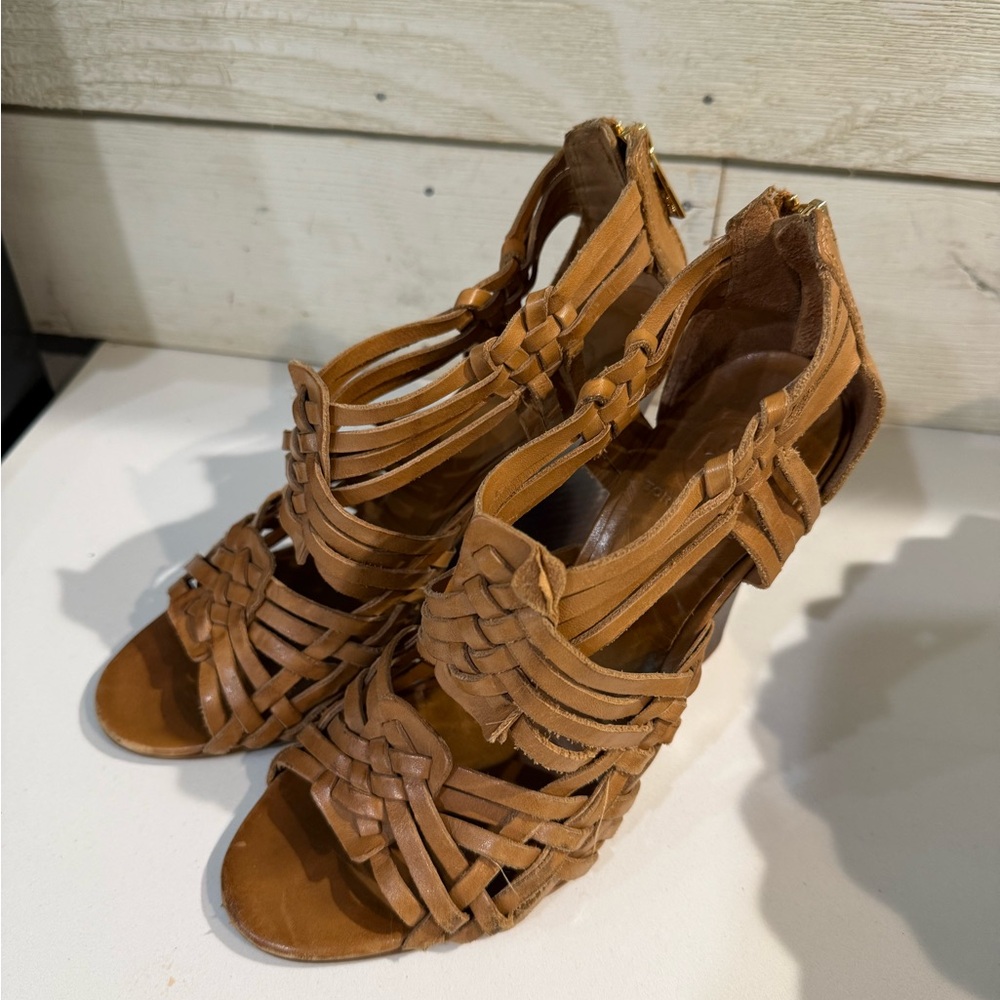 Tory Burch Brown Woven Sandals